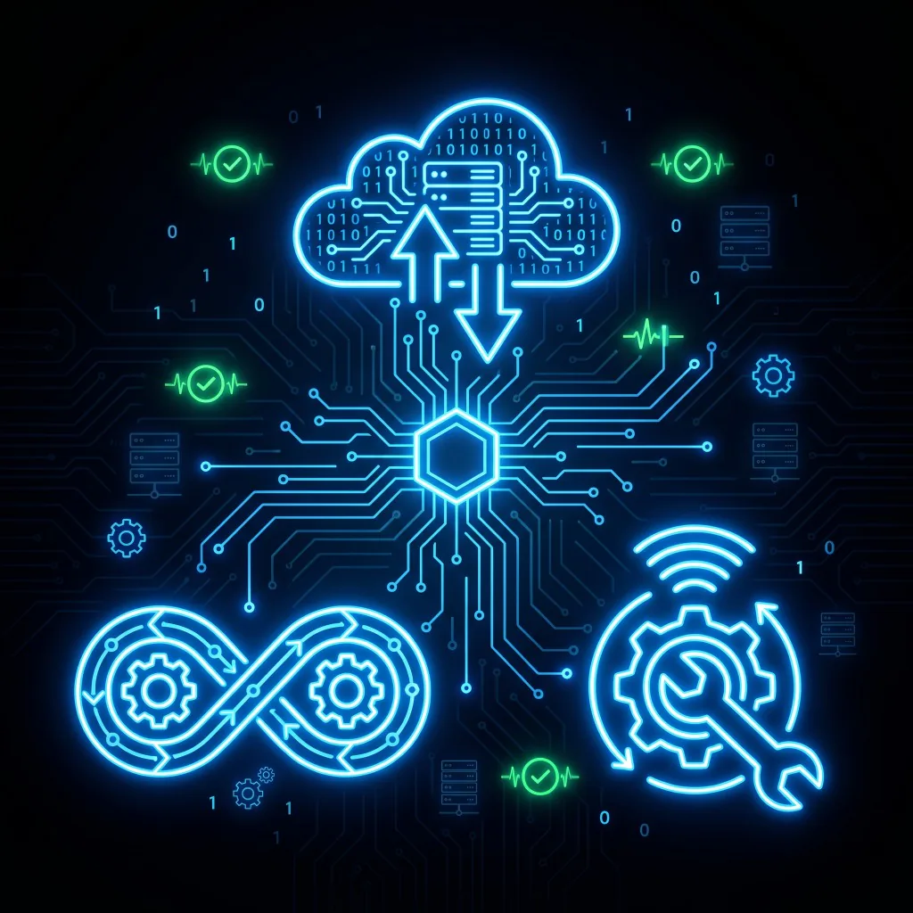 Integrated Cloud and DevOps Services Illustration